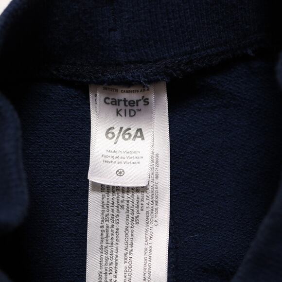 4/$20 - Carters Boys Navy Blue & Red Stripe Pull On Terry Active Pants Size 6 - Picture 4 of 6